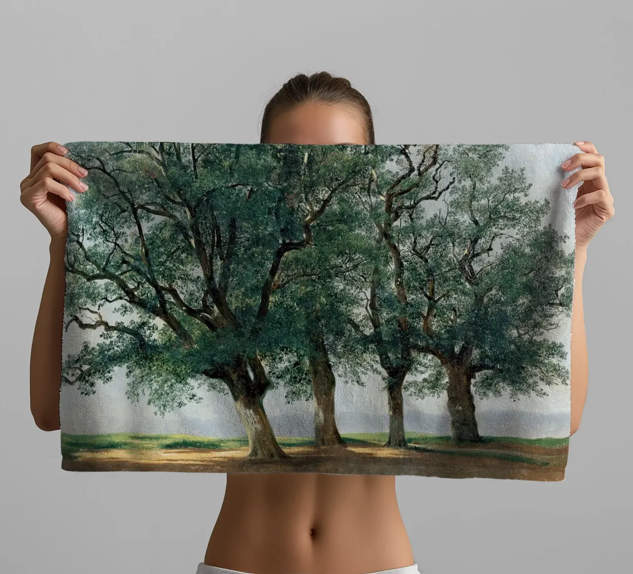 Four Great Trees - Alexandre Calame asciugamano da bagno da apoloprints