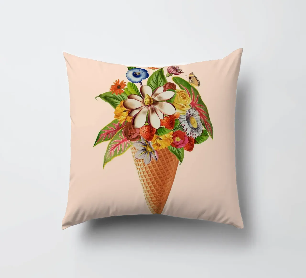 Gelato rosa botanico cuscino da Charlotte Gagnon
