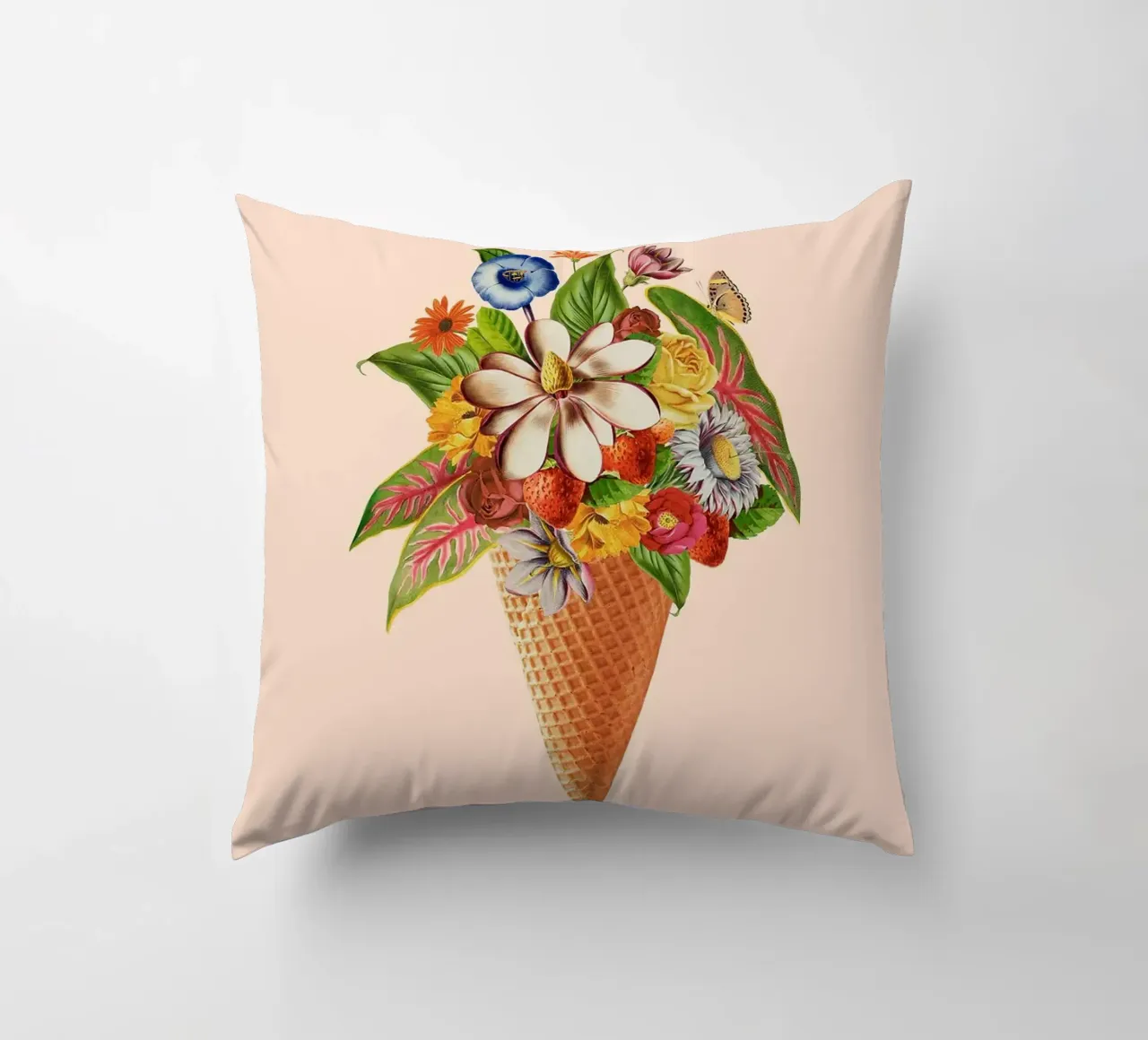 Gelato rosa botanico cuscino da Charlotte Gagnon