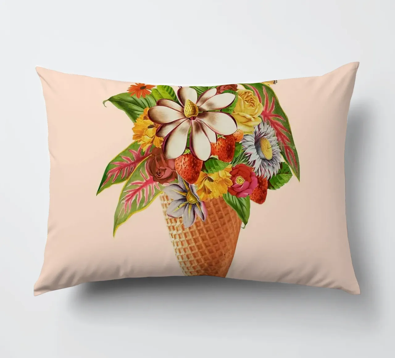 Gelato rosa botanico cuscino da Charlotte Gagnon