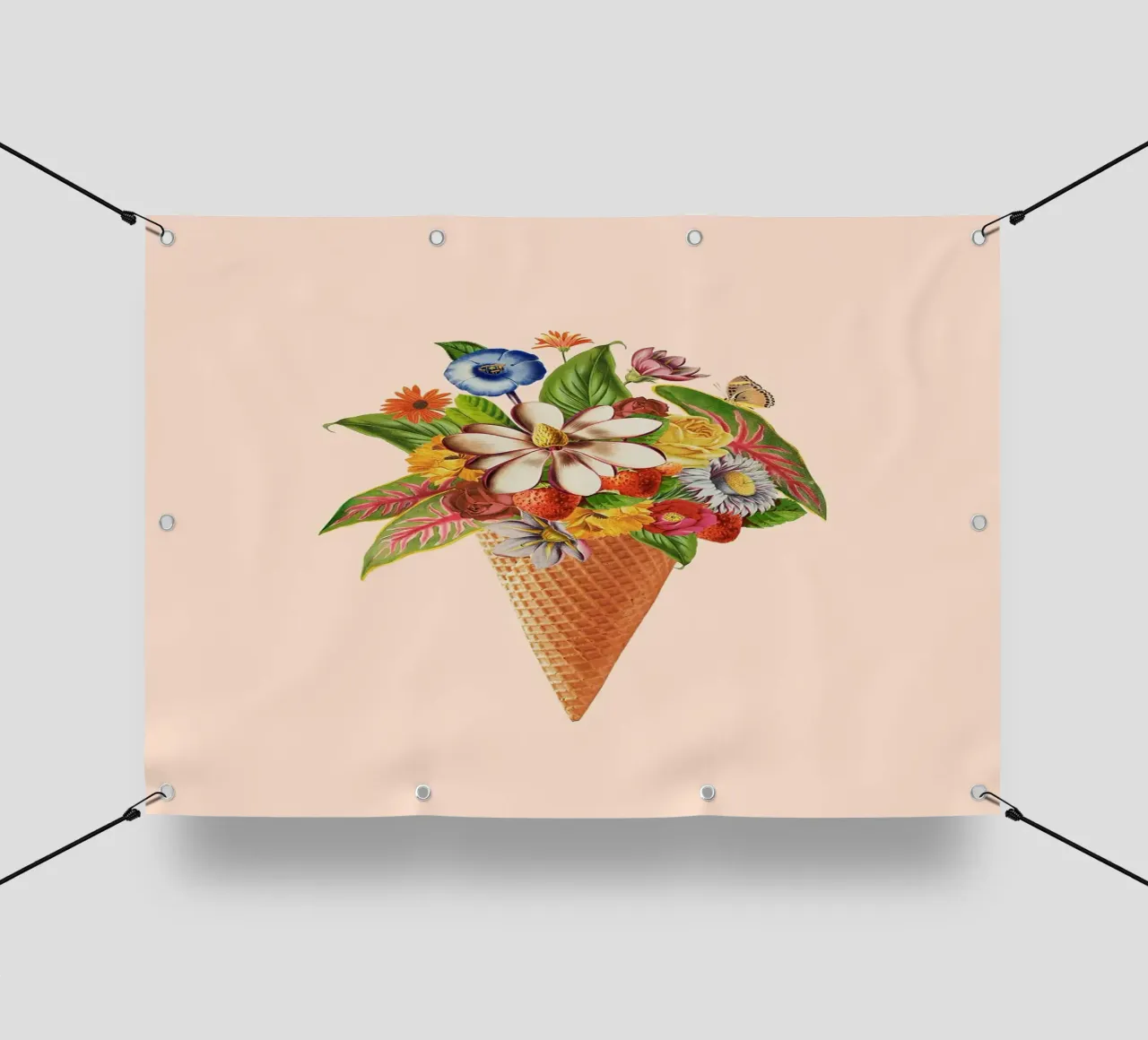 Gelato rosa botanico telo in pvc da Charlotte Gagnon