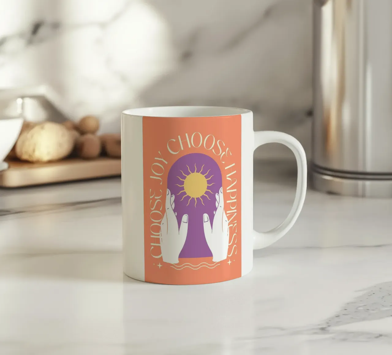 Scegliete la gioia e la felicità tazza in ceramica da Charlotte Gagnon