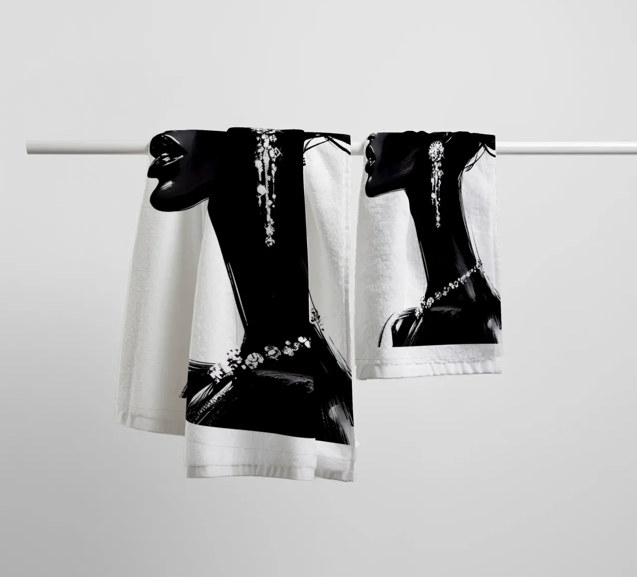 RITRATTO DI PROFILO DI MODA asciugamano da bagno da ARTOMATIC
