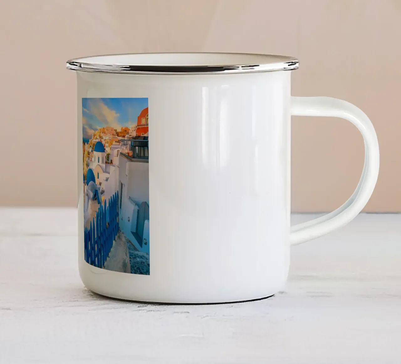 Santorini, Greece tazza in smalto da Wanderlust Vibes
