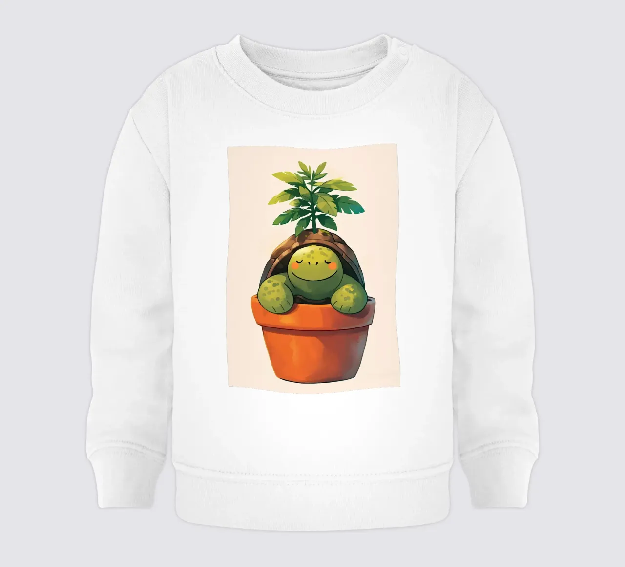 Pianta in vaso Happy Turtle felpa neonato da Charlotte Gagnon