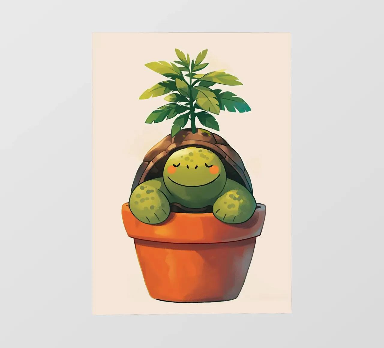 Pianta in vaso Happy Turtle pellicola backlit da Charlotte Gagnon
