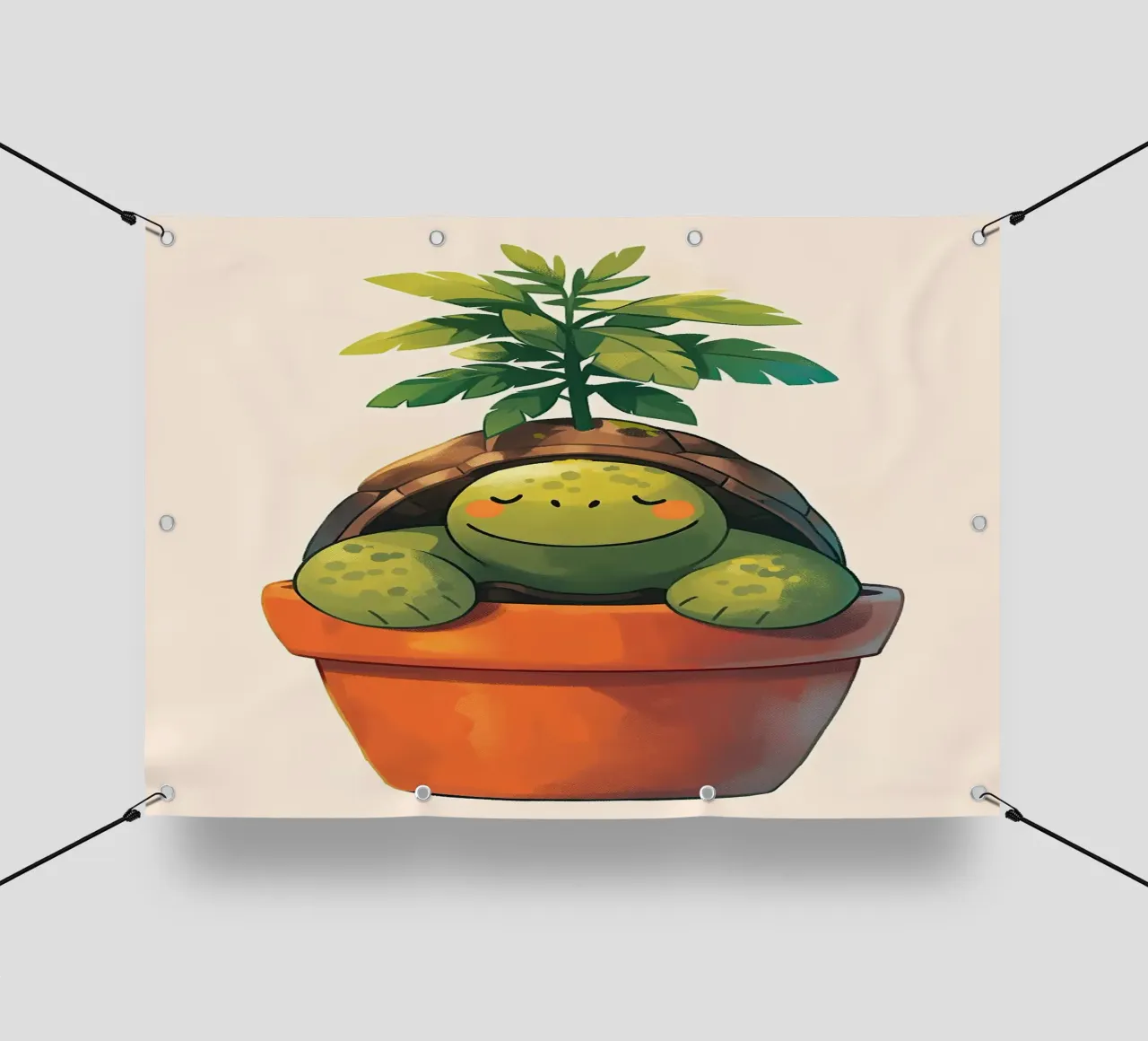 Pianta in vaso Happy Turtle telo in pvc da Charlotte Gagnon