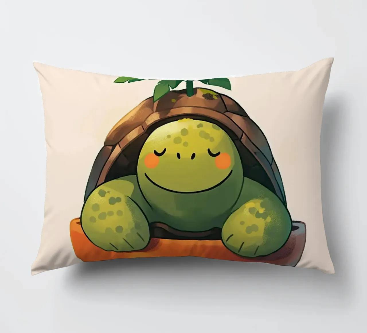 Pianta in vaso Happy Turtle cuscino da Charlotte Gagnon