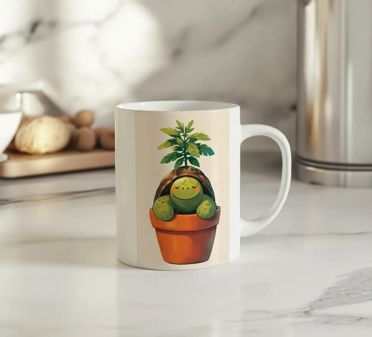 Pianta in vaso Happy Turtle tazza in ceramica da Charlotte Gagnon