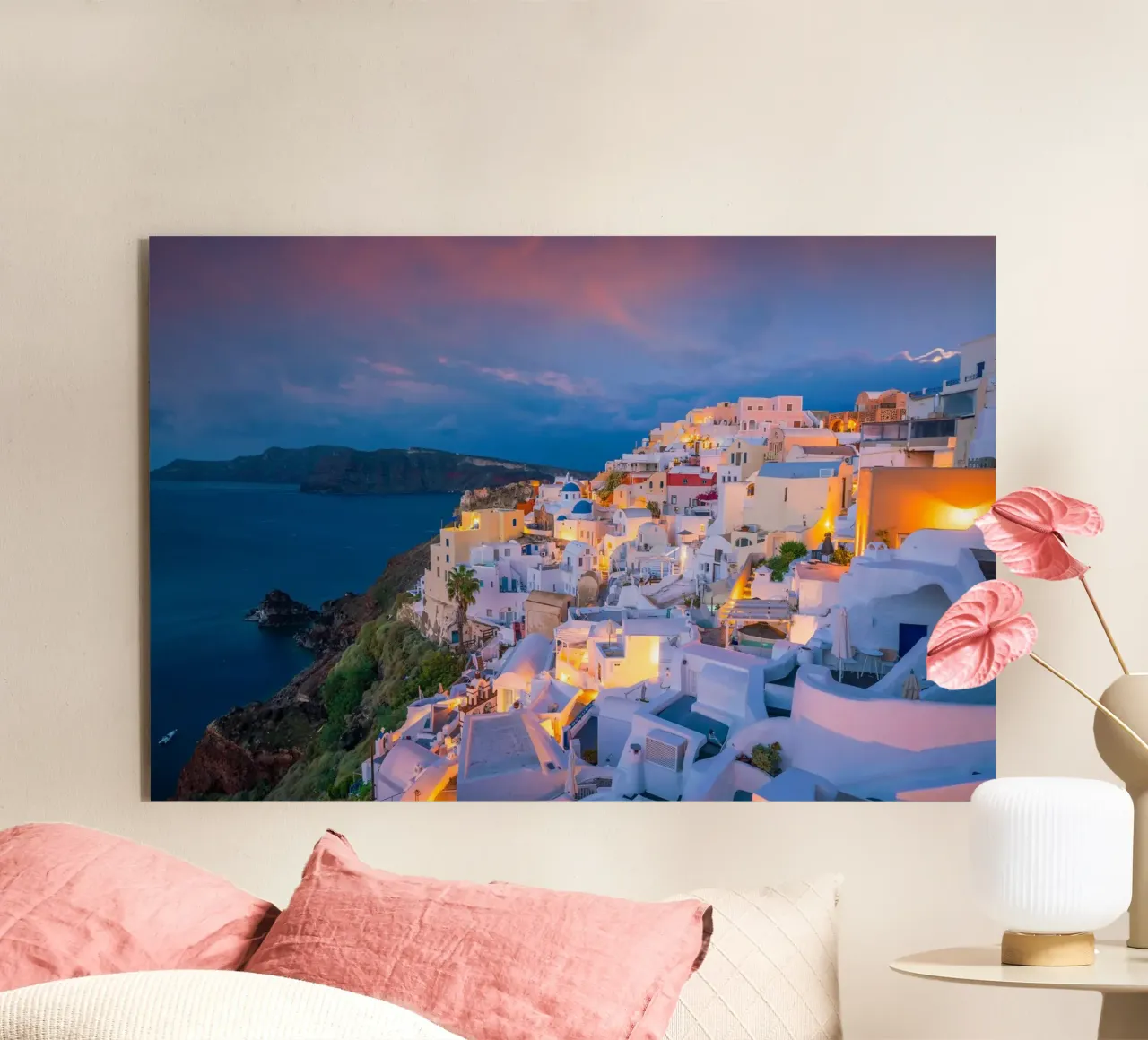 Terrazza sul tetto della Caldera, Oia, Grecia alluminio dibond da Wanderlust Vibes