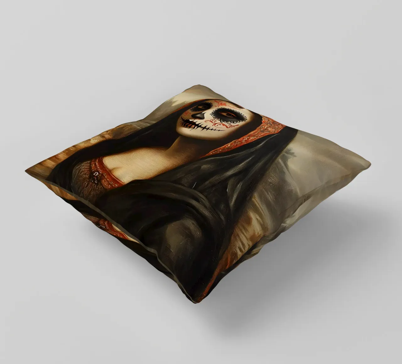 Monna Lisa per celebrare i morti cuscino da M-Ulrich-Digital Art