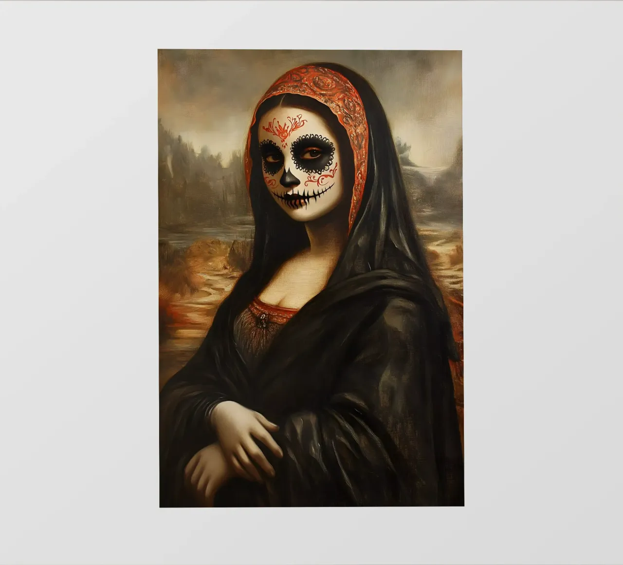 Monna Lisa per celebrare i morti telo in pvc da M-Ulrich-Digital Art