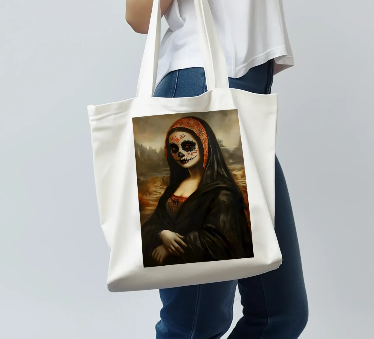 Monna Lisa per celebrare i morti borsa in juta da M-Ulrich-Digital Art