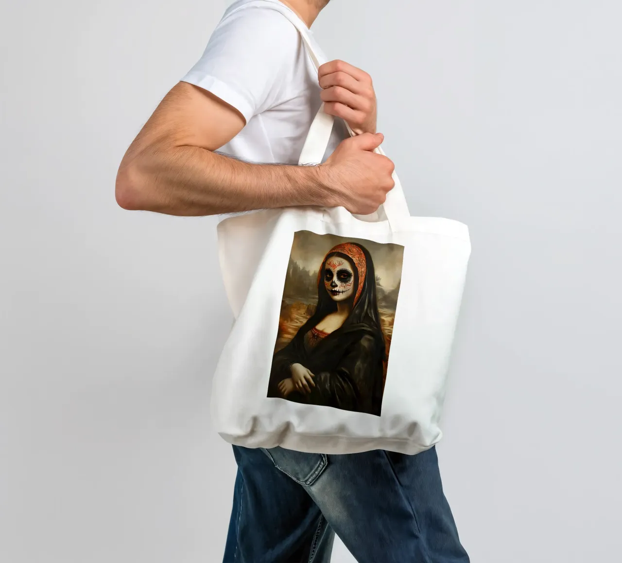 Monna Lisa per celebrare i morti borsa in juta da M-Ulrich-Digital Art