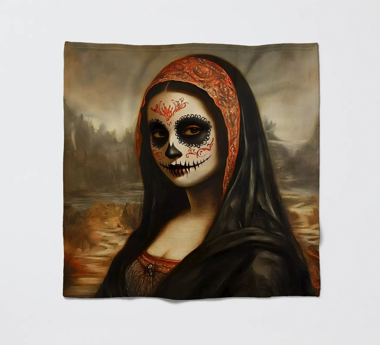 Monna Lisa per celebrare i morti coperta in pile da M-Ulrich-Digital Art