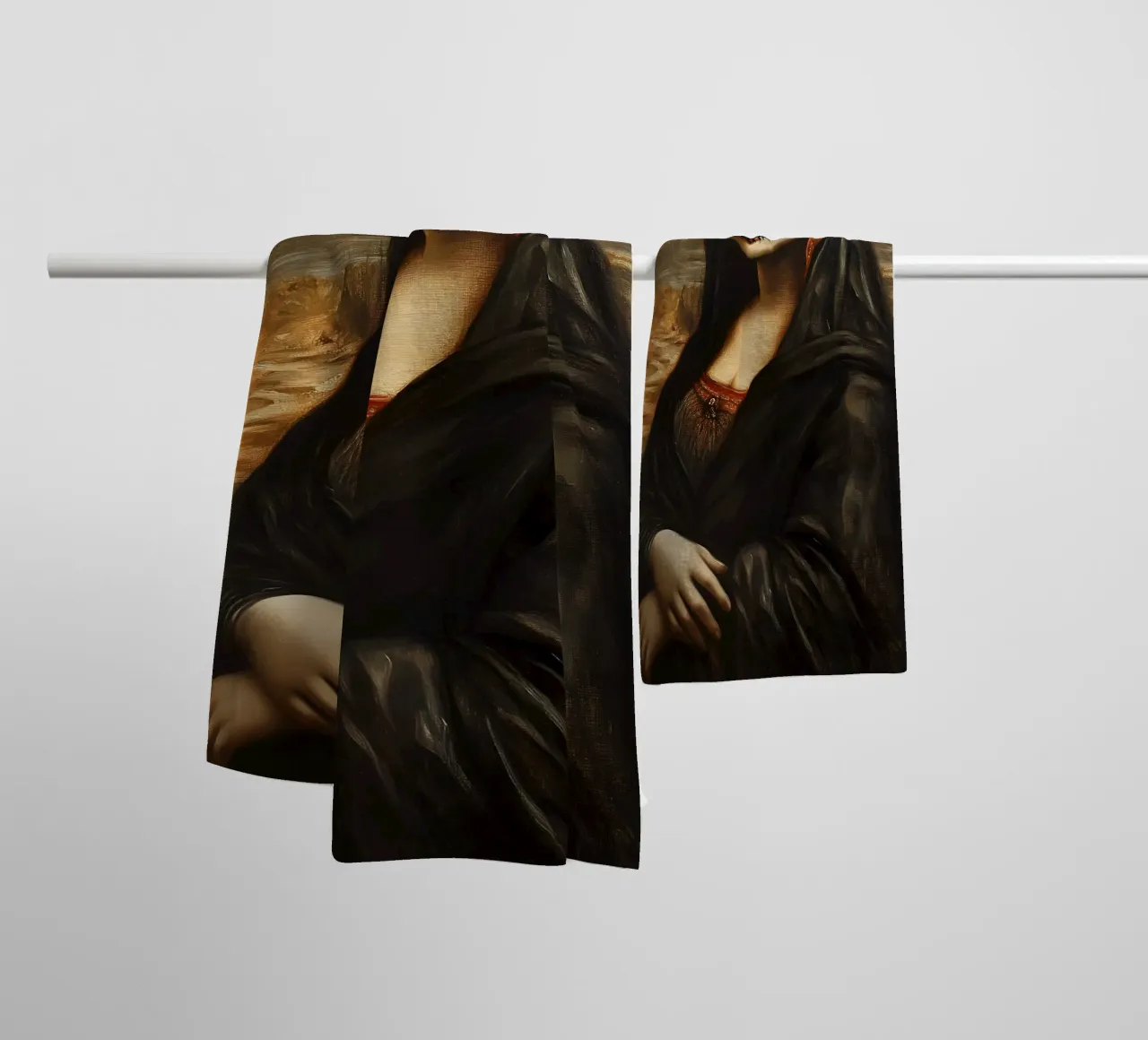 Monna Lisa per celebrare i morti asciugamano da bagno da M-Ulrich-Digital Art