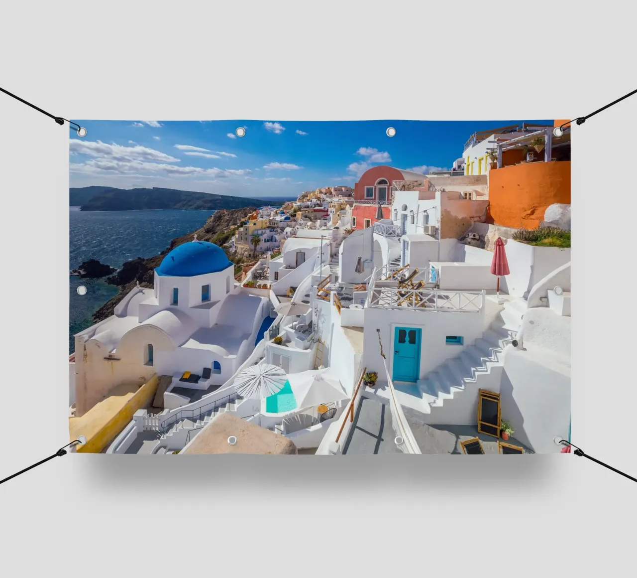 Santorini, Greece telo in pvc da Wanderlust Vibes