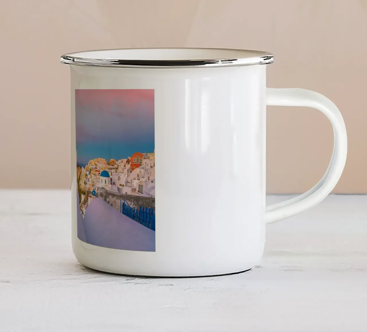 Santorini, Greece tazza in smalto da Wanderlust Vibes