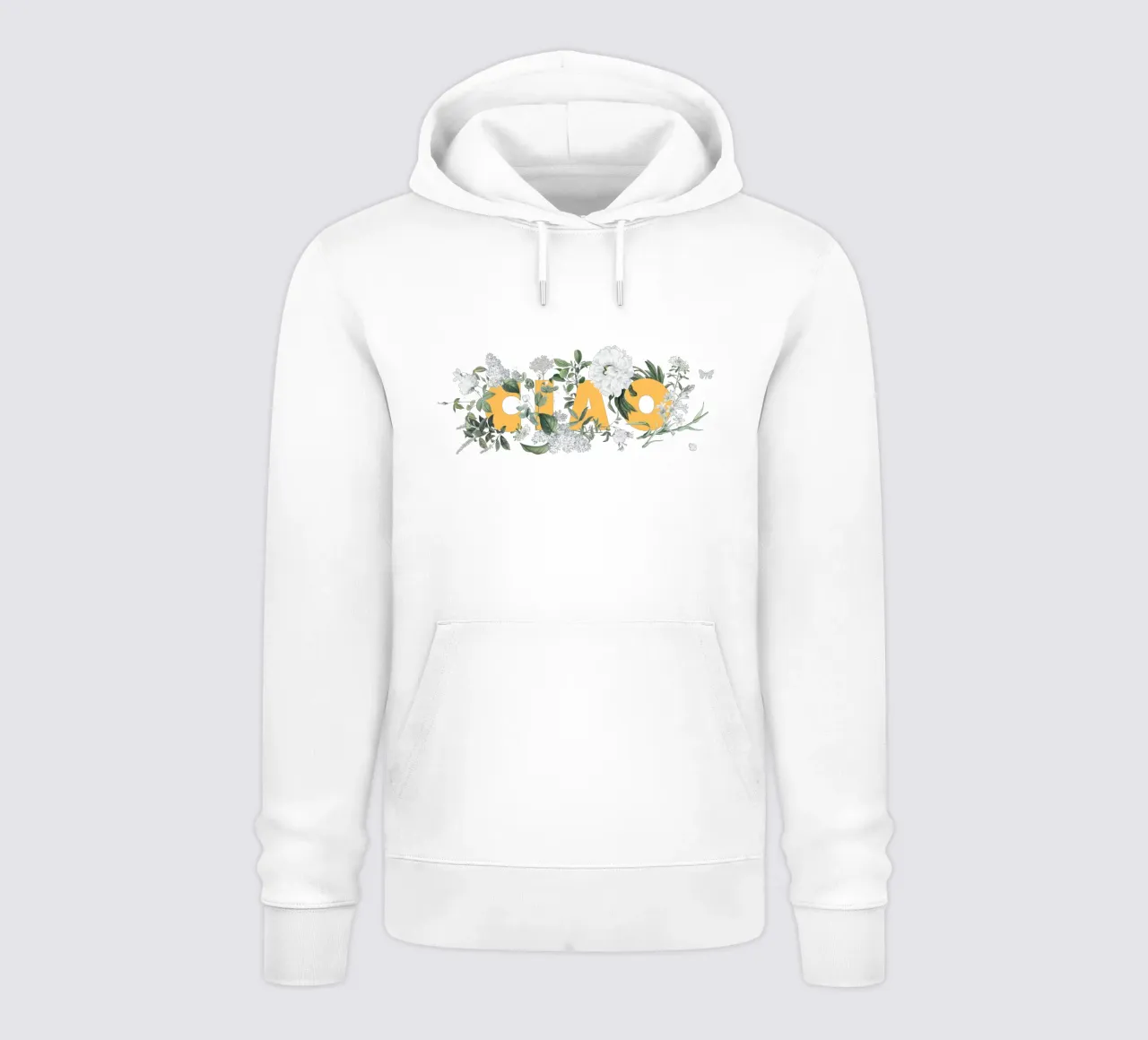 Ciao Fiori e Insetti Giallo Bianco felpa con cappuccio da Studio Frances M