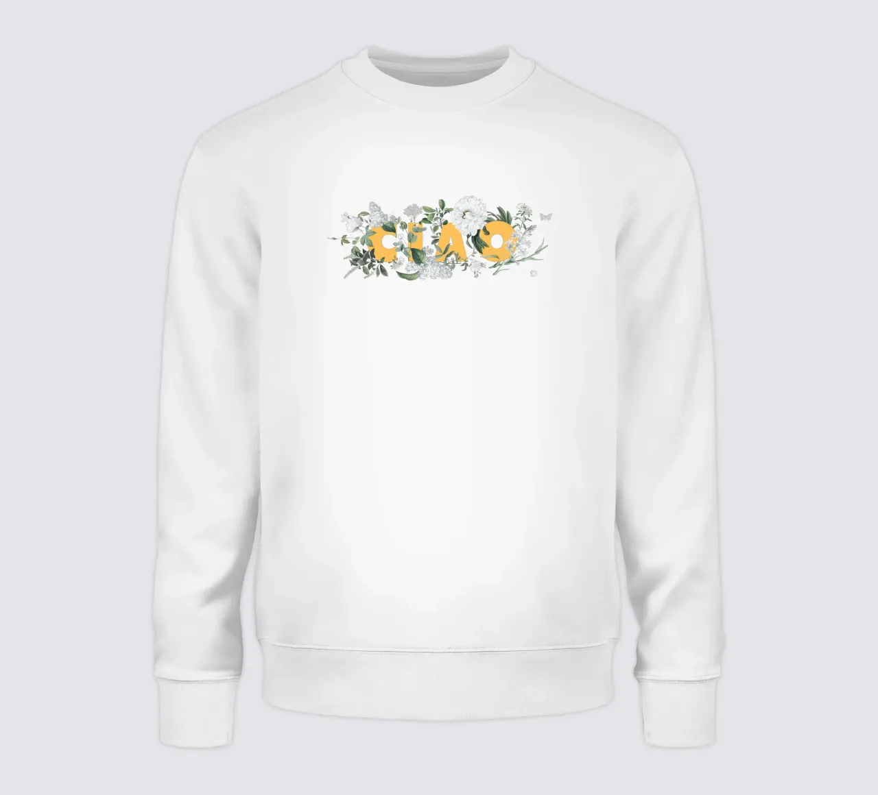 Ciao Fiori e Insetti Giallo Bianco felpa da Studio Frances M