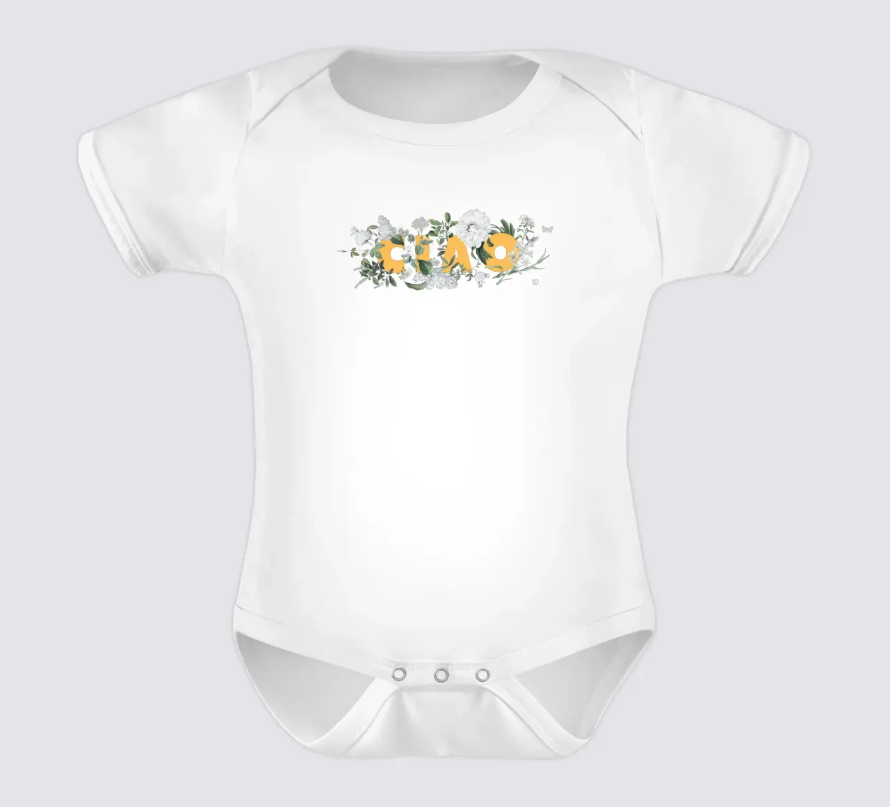 Ciao Fleurs & Insectes Jaune Blanc body bébé de Studio Frances M