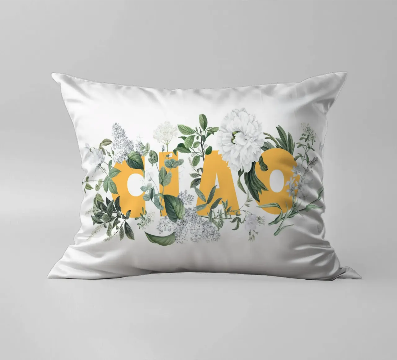 Ciao Fiori e Insetti Giallo Bianco cuscino da Studio Frances M