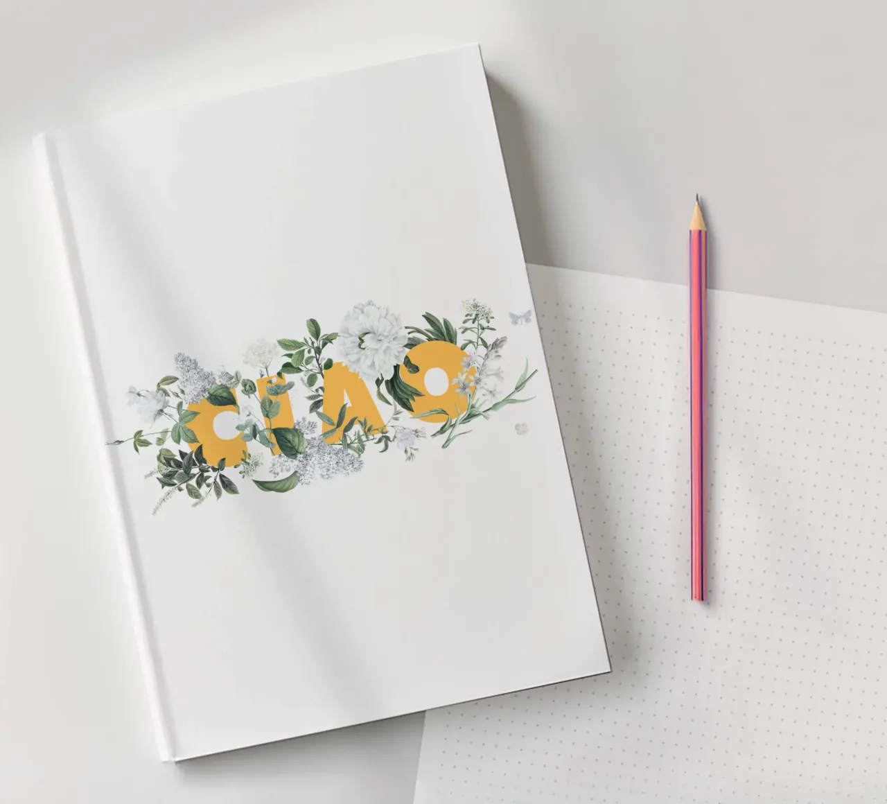 Ciao Fleurs & Insectes Jaune Blanc carnet de notes de Studio Frances M