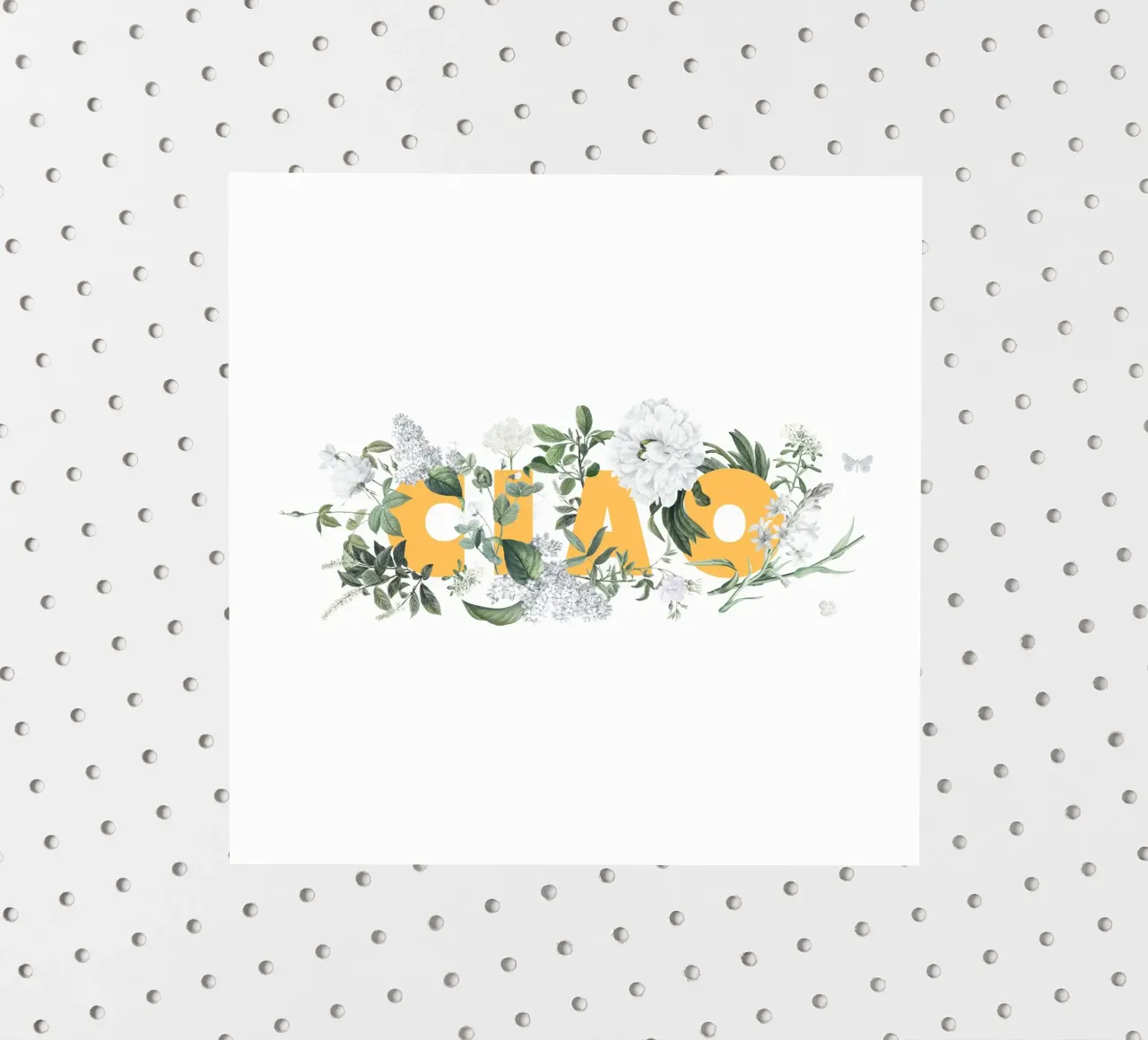 Ciao Fleurs & Insectes Jaune Blanc autocollant de Studio Frances M