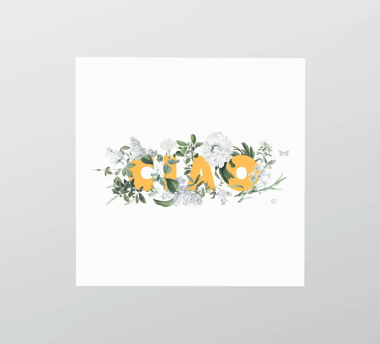Ciao Fleurs & Insectes Jaune Blanc autocollant de Studio Frances M