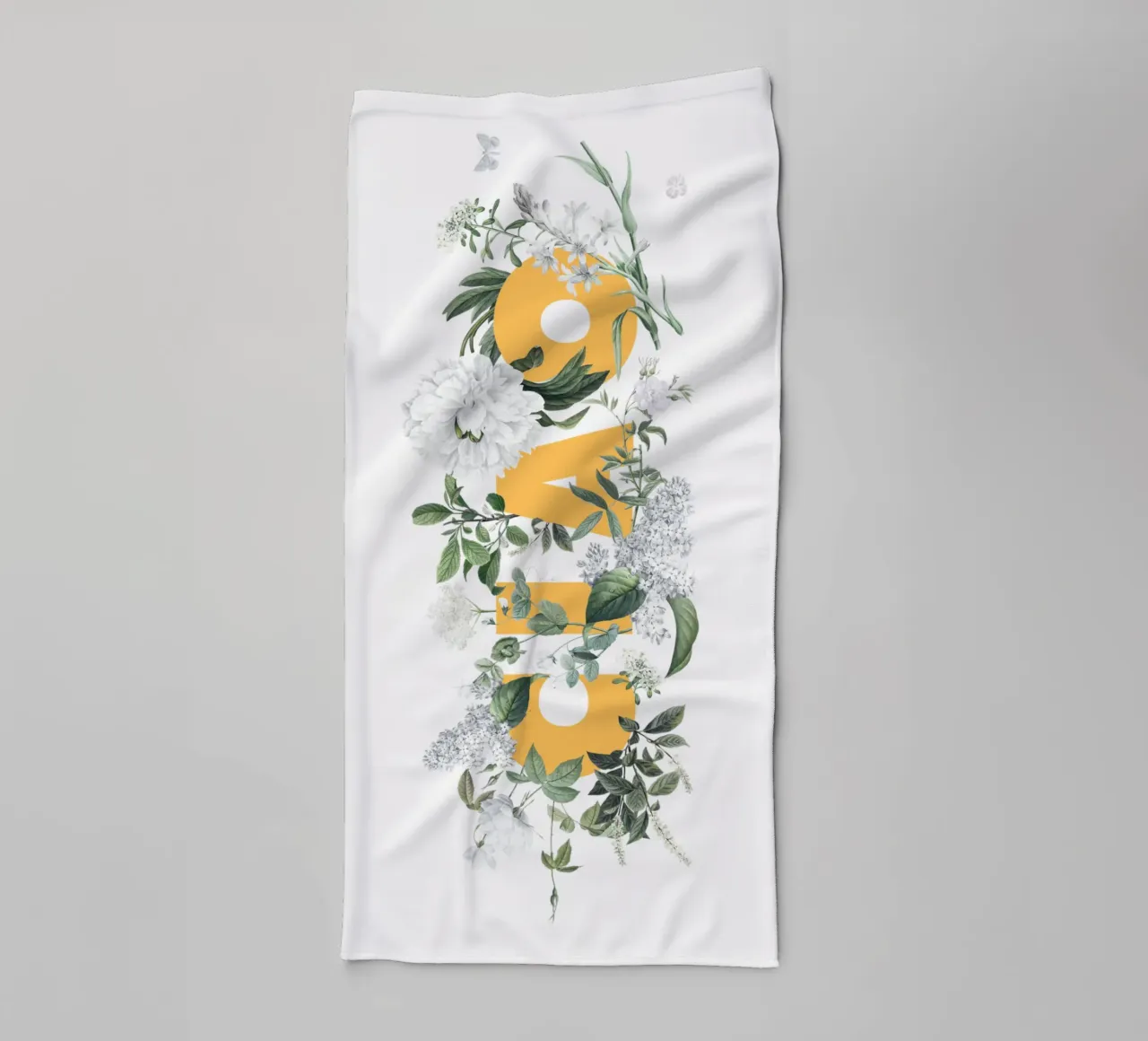 Ciao Fleurs & Insectes Jaune Blanc serviette de bain de Studio Frances M