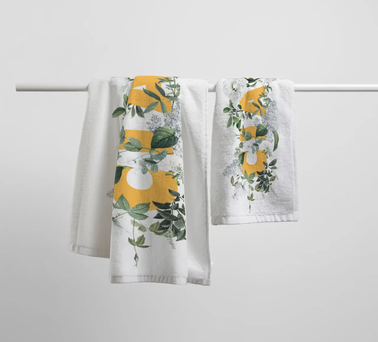 Ciao Fleurs & Insectes Jaune Blanc serviette de bain de Studio Frances M