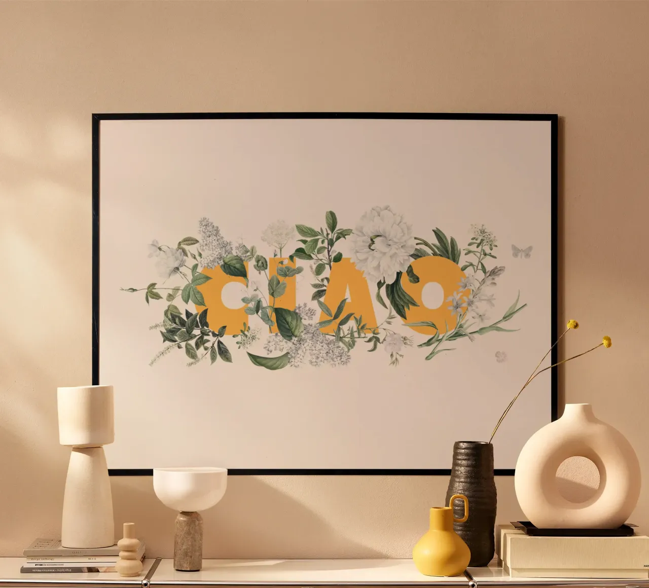 Ciao Fleurs & Insectes Jaune Blanc hahnemühle de Studio Frances M