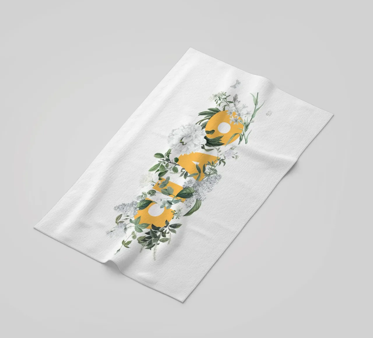 Ciao Fiori e Insetti Giallo Bianco telo mare da Studio Frances M