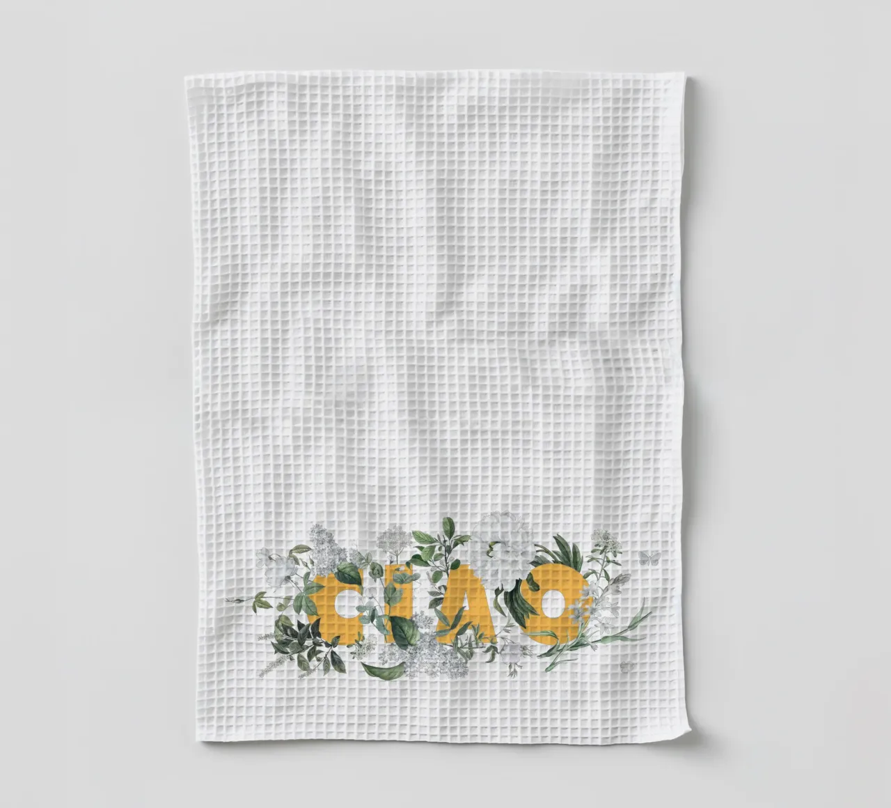 Ciao Fleurs & Insectes Jaune Blanc torchon de Studio Frances M