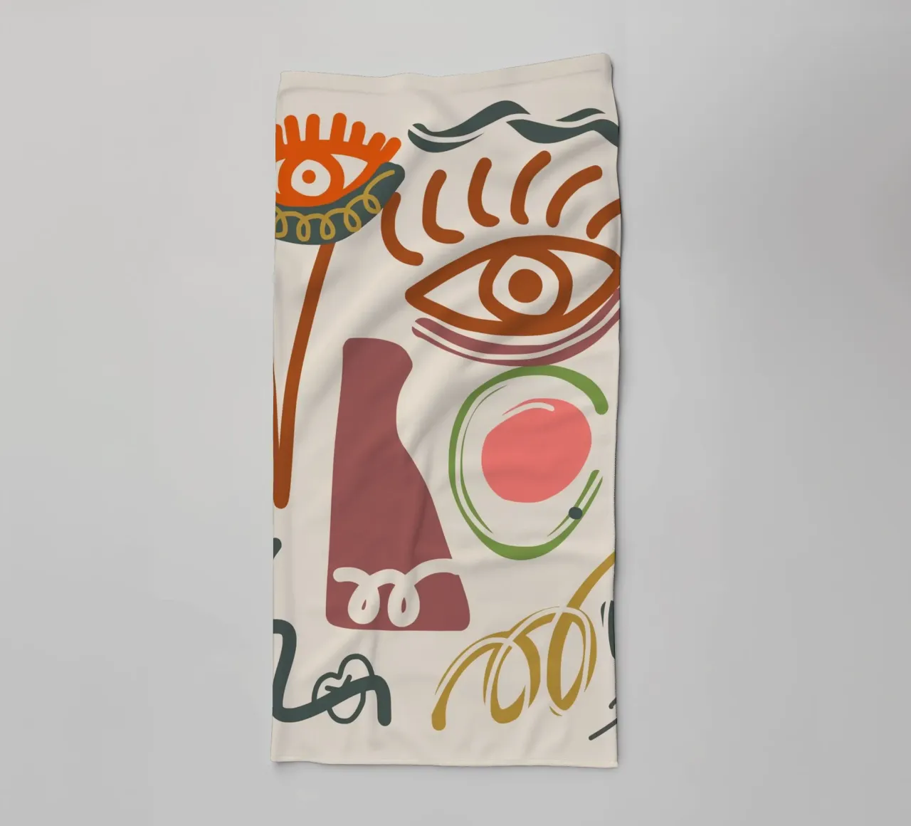 Maximalist line art 04 towel by Little Dean
