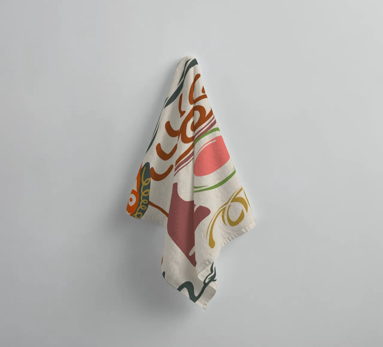 Maximalist line art 04 towel by Little Dean