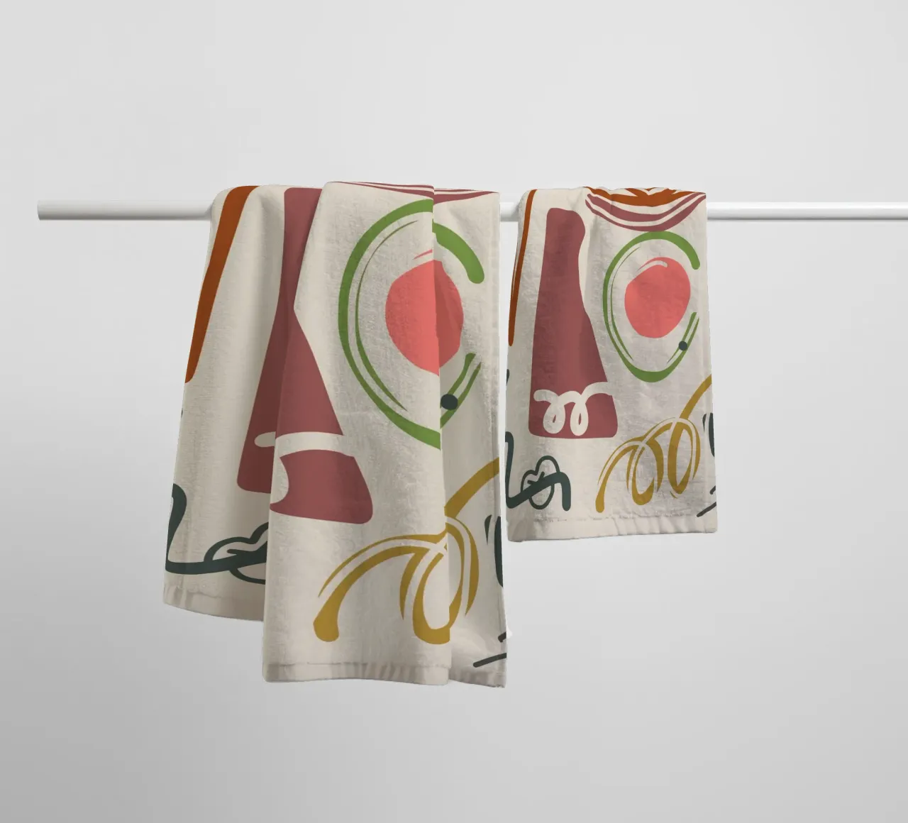 Maximalist line art 04 towel by Little Dean