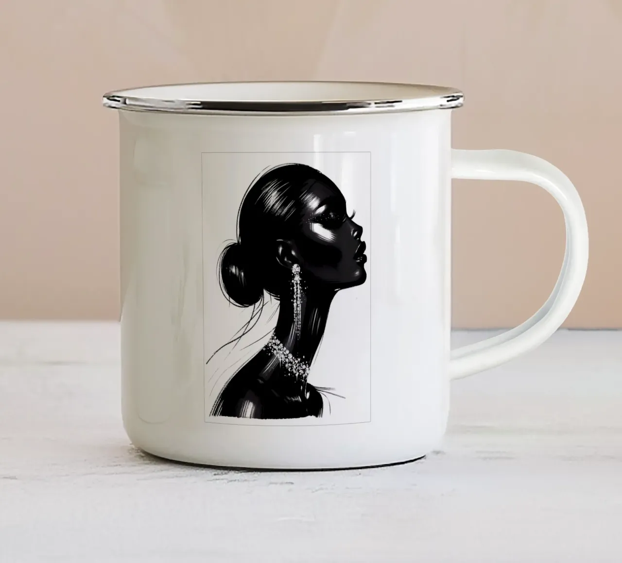 RITRATTO GLAMOUR tazza in smalto da ARTOMATIC