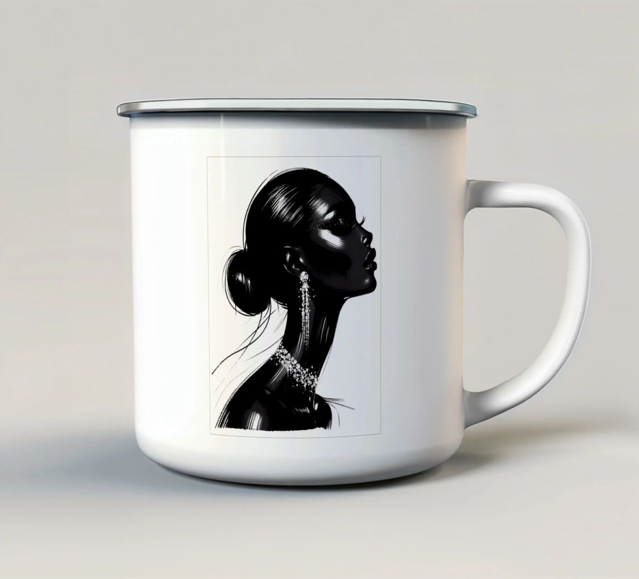 RITRATTO GLAMOUR tazza in smalto da ARTOMATIC