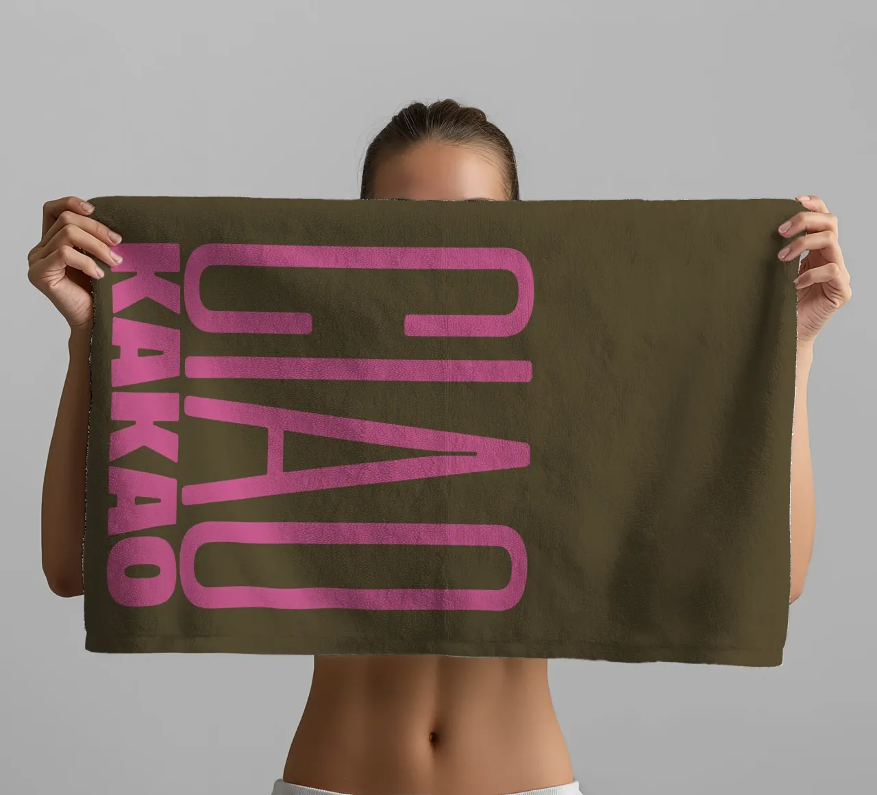 Ciao Cocoa towel by PurePeachStudio