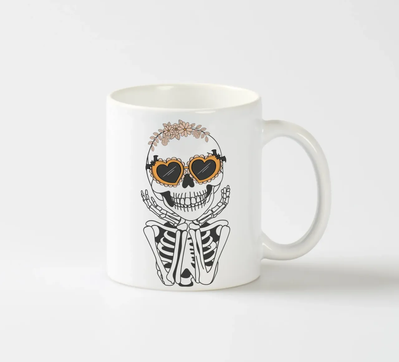 Squelette Rock'n'roll tazza in ceramica da Idées & Création