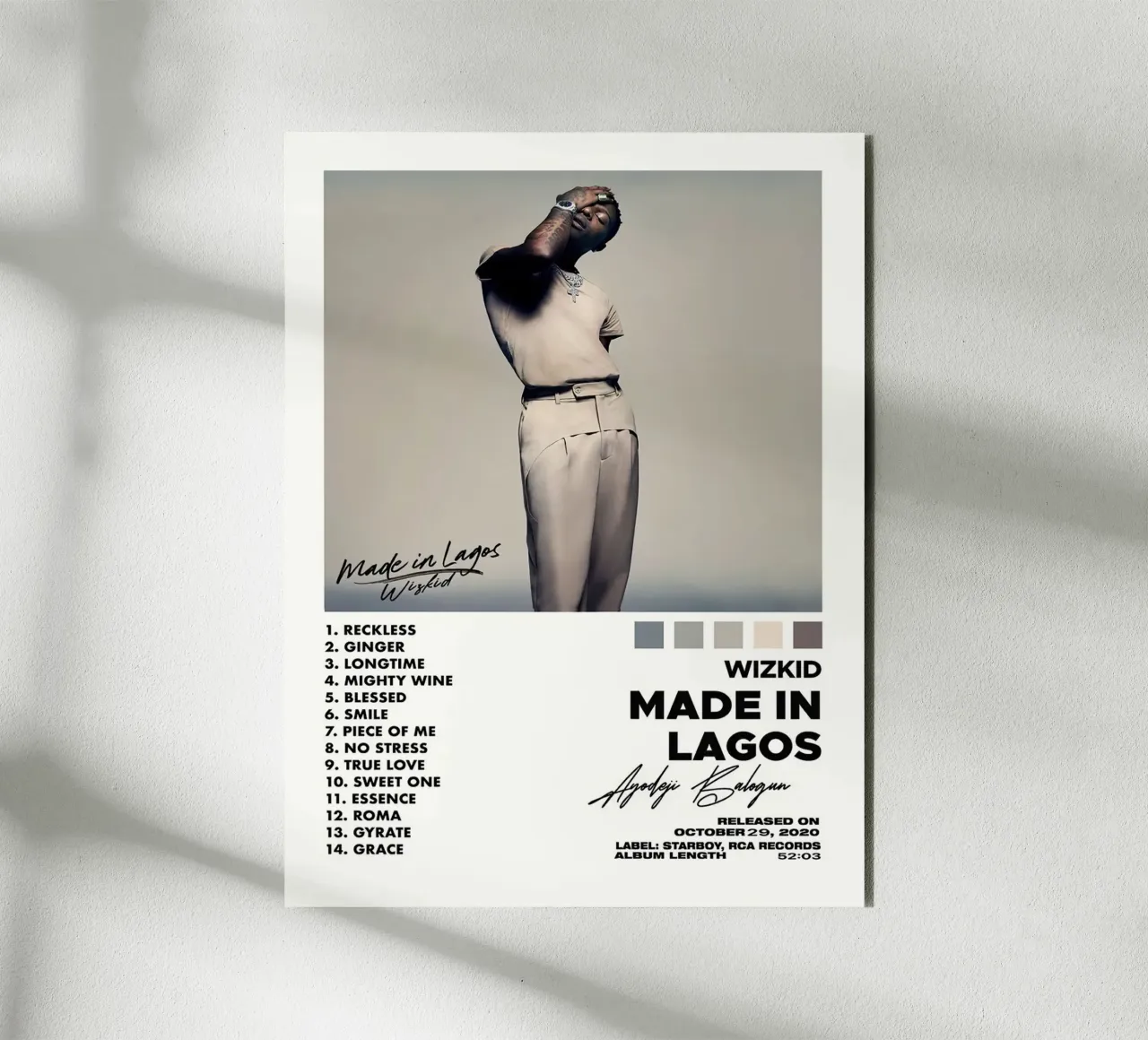 Wizkid Made In Lagos alluminio dibond da Raptor Metafora