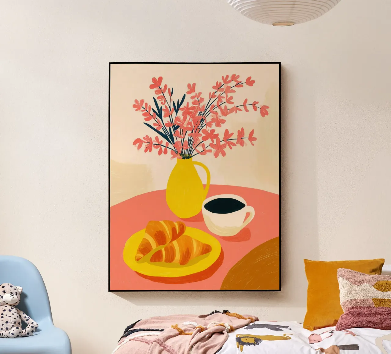 Colazione solare a base di dopamina con caffè e croissant plexiglass da Autofocus