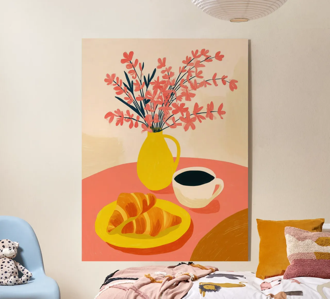 Colazione solare a base di dopamina con caffè e croissant plexiglass da Autofocus