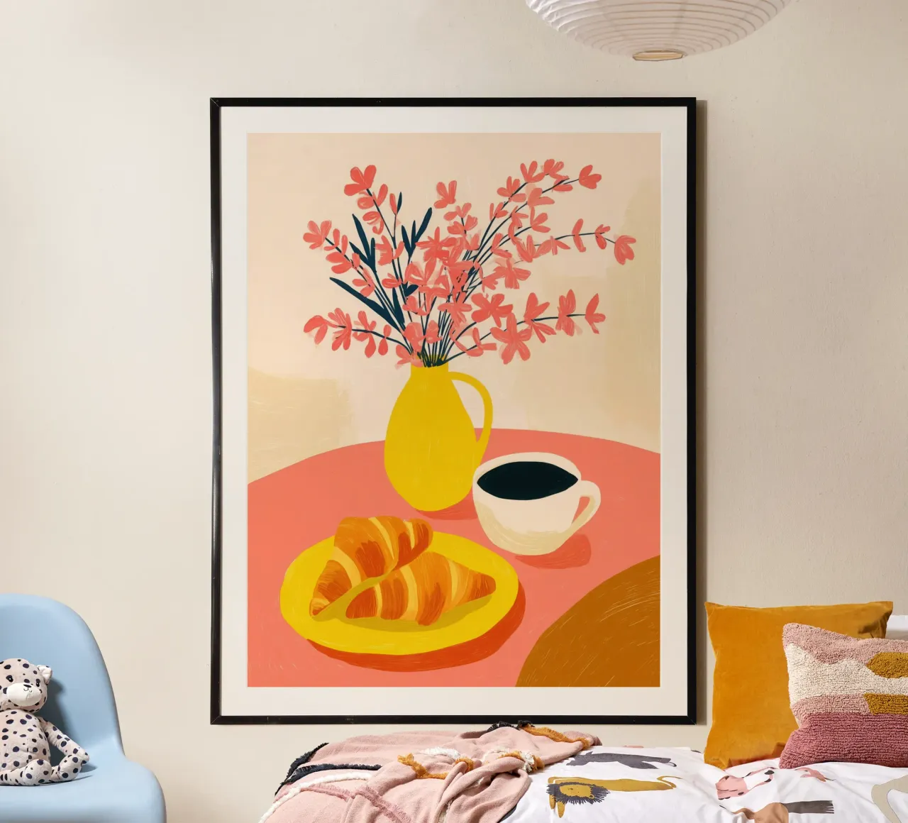 Colazione solare a base di dopamina con caffè e croissant carta hahnemühle da Autofocus