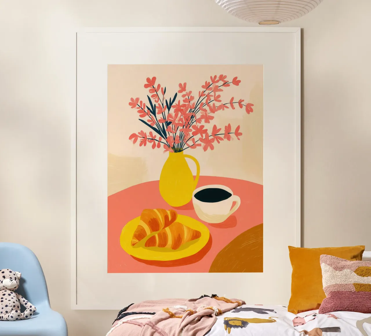 Colazione solare a base di dopamina con caffè e croissant carta hahnemühle da Autofocus