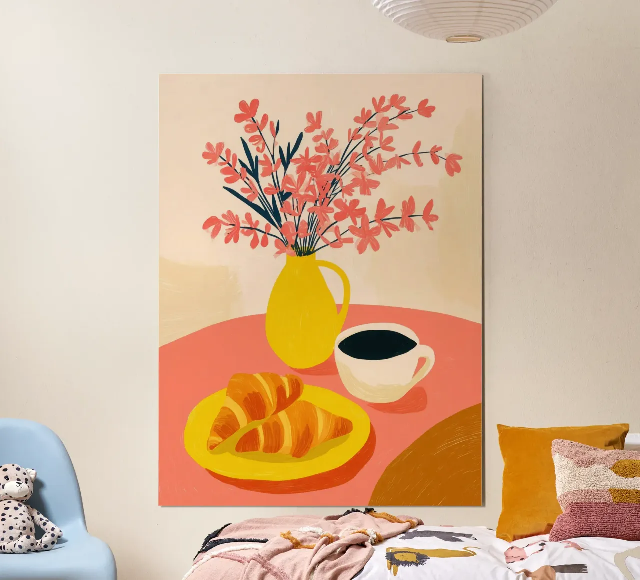 Colazione solare a base di dopamina con caffè e croissant carta hahnemühle da Autofocus