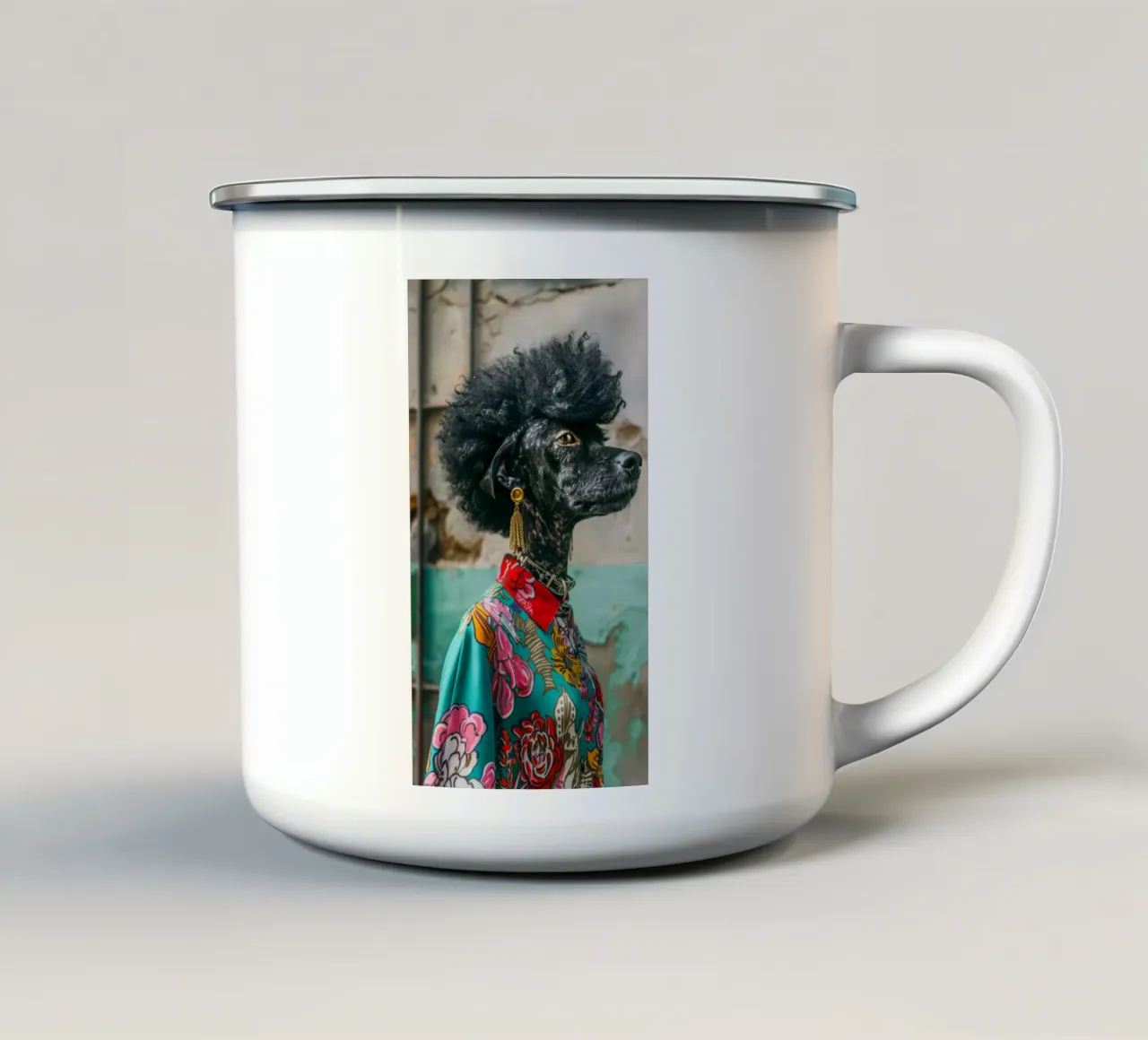 Lila tazza in smalto da Affiches Chien Originales – Dogland