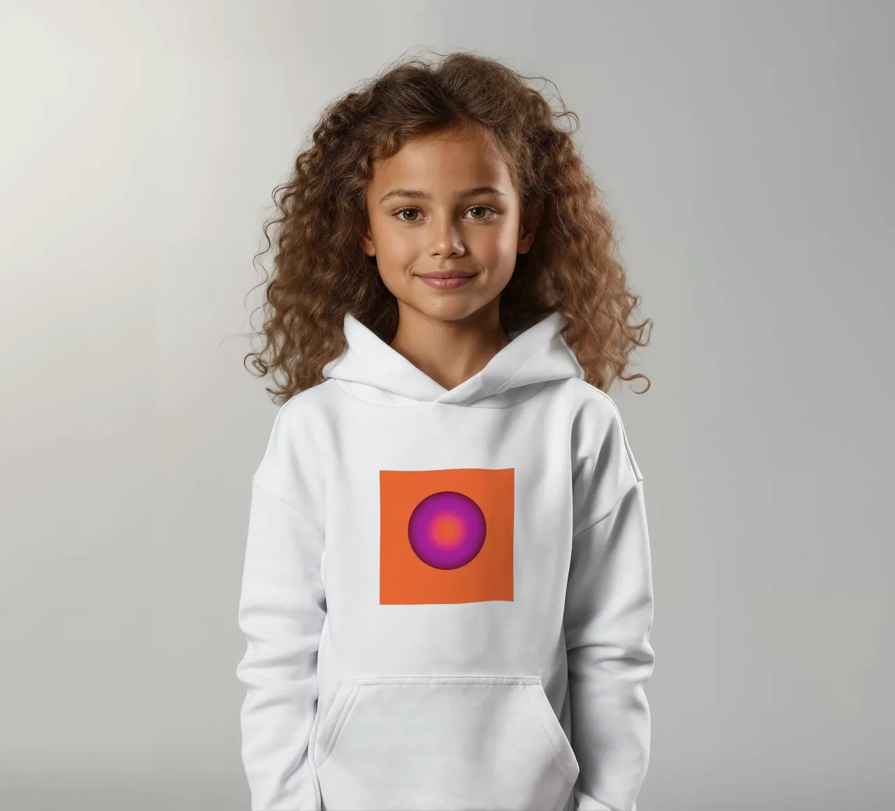 Kugel Design in lilla e arancione felpa bambino con cappuccio da BenCoStyle