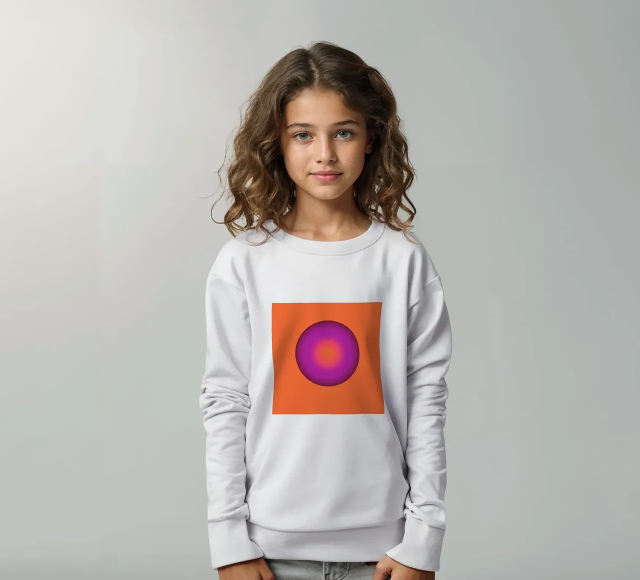 Kugel Design in lilla e arancione felpa bambino da BenCoStyle